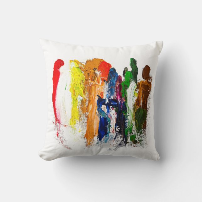 Abstract Expression of Human Figures in Motion Cushion (Front)