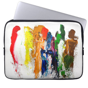 Abstract Expression of Human Figures in Motion Laptop Sleeve