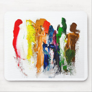 Abstract Expression of Human Figures in Motion Mouse Pad
