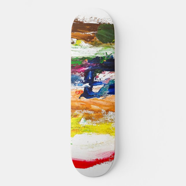Abstract Expression of Human Figures in Motion Skateboard (Front)