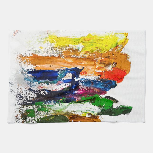 Abstract Expression of Human Figures in Motion Tea Towel (Horizontal)