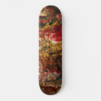 Abstract Expressionism Black Gold & Red Skateboard