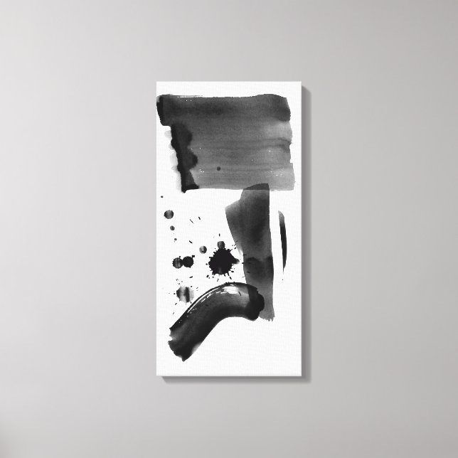 Abstract Expressionism Black White Canvas Print (Front)