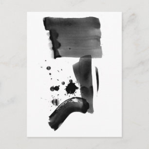 Abstract Expressionism Black White Postcard