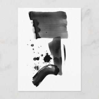Abstract Expressionism Black White Postcard