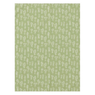 Abstract Expressionism Cactus Line Art Pattern Tablecloth