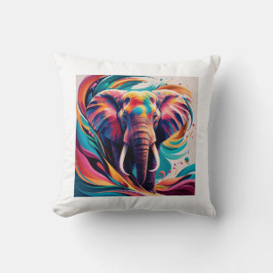 Abstract expressionism images of elephant Pillow 
