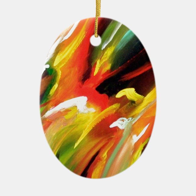 Abstract Expressionism Painting Ceramic Tree Decoration (Front)