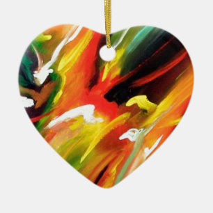 Abstract Expressionism Painting Ceramic Tree Decoration