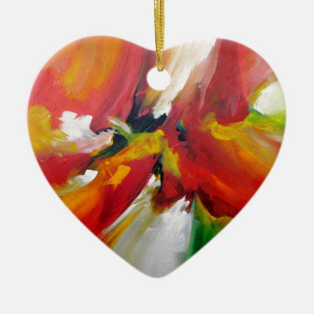 Abstract Expressionism Painting Ceramic Tree Decoration (Front)