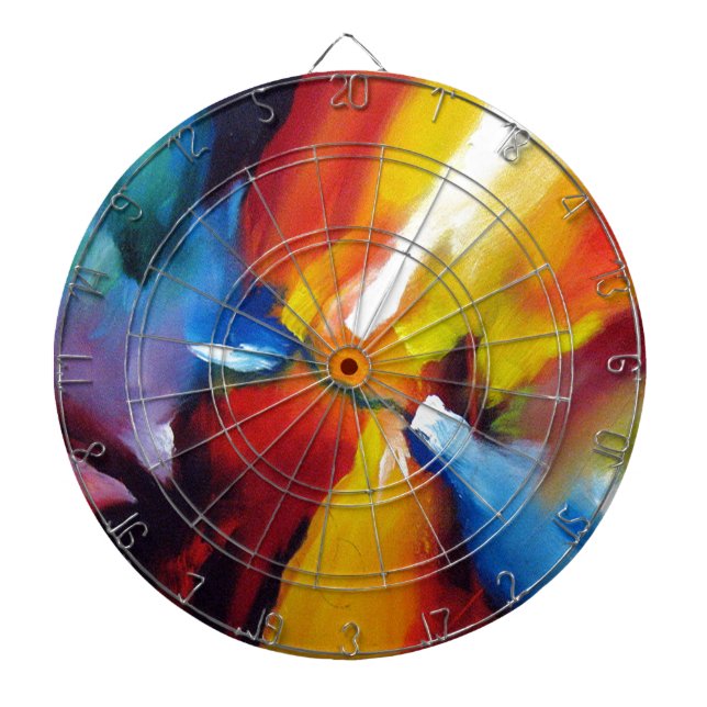 Abstract Expressionism Painting Dartboard (Front)
