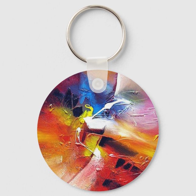 Abstract Expressionism Painting Key Ring (Front)