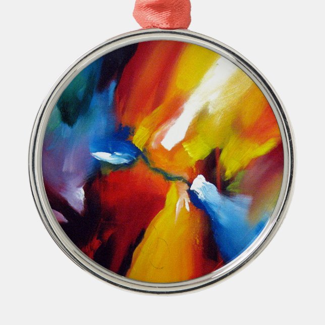 Abstract Expressionism Painting Metal Tree Decoration (Front)