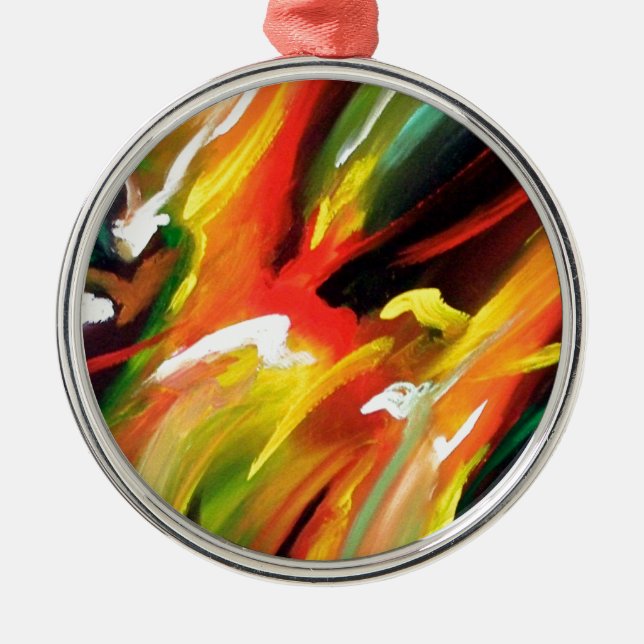 Abstract Expressionism Painting Metal Tree Decoration (Front)