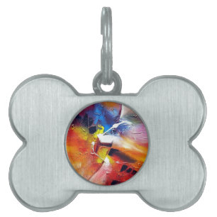 Abstract Expressionism Painting Pet Tag