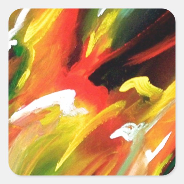 Abstract Expressionism Painting Square Sticker (Front)
