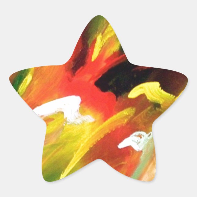 Abstract Expressionism Painting Star Sticker (Front)