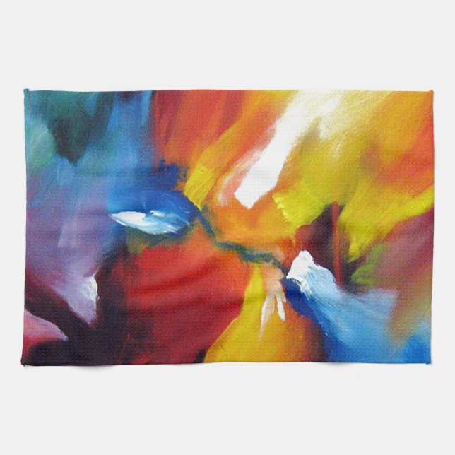 Abstract Expressionism Painting Tea Towel (Horizontal)