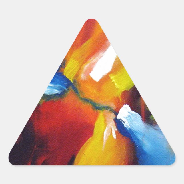 Abstract Expressionism Painting Triangle Sticker (Front)