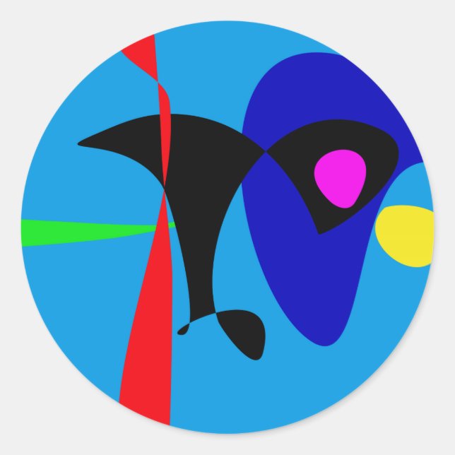 Abstract Expressionism Simple Digital Art Classic Round Sticker (Front)