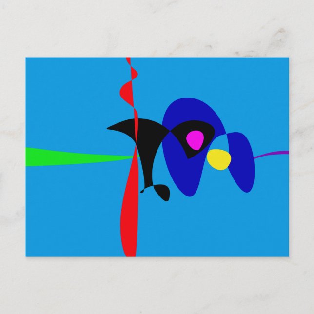 Abstract Expressionism Simple Digital Art Postcard (Front)