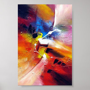 Abstract Expressionism Style Art Painting Colourfu Poster
