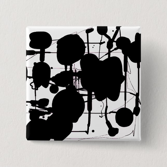 Abstract Expressionist 15 Cm Square Badge (Front)
