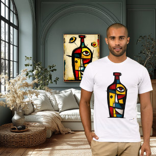 Abstract Expressionist Bottle Modern Symbolic T-Shirt