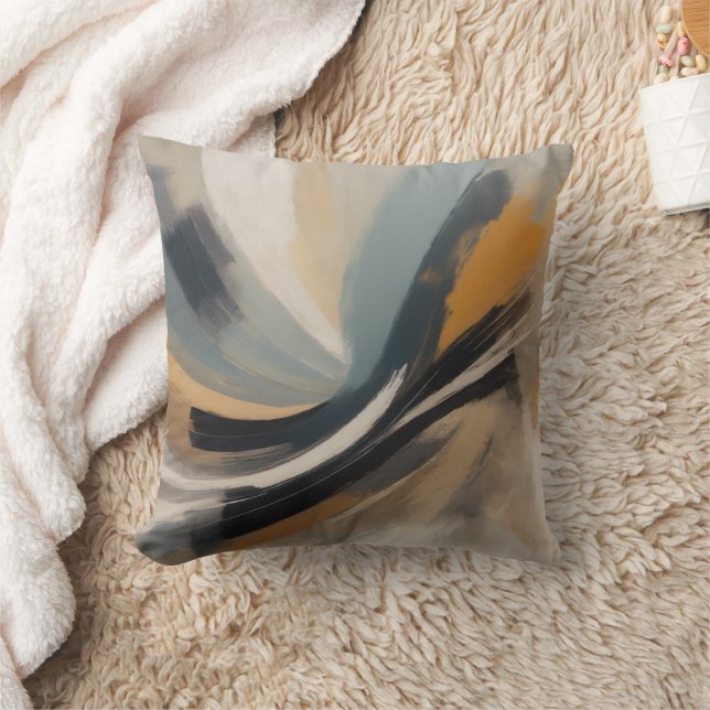 Abstract expressionist brush strokes rhythmic cushion (Blanket)