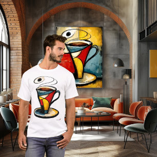 Abstract Expressionist Coffee Cup Modern Symbol T-Shirt