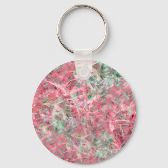 Abstract Expressionist Dance in Pink and Green Key Ring (Front)
