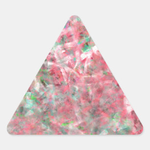 Abstract Expressionist Dance in Pink and Green Triangle Sticker