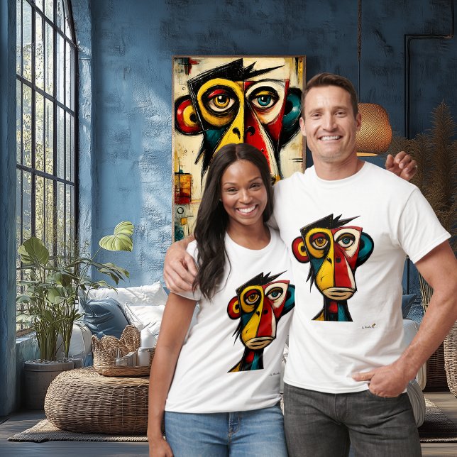 Abstract Expressionist Monkey | Modern Geometric T-Shirt (Creator Uploaded)