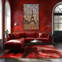 Abstract Expressionist Paris Eiffel Tower Drip Art
