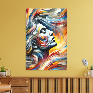 Abstract Expressionist Portraits Human Canvas Print