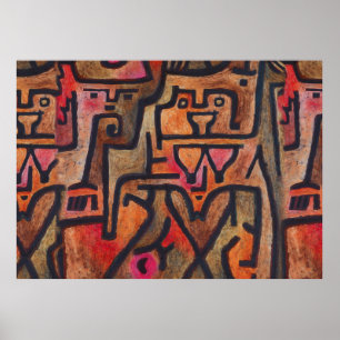 Abstract Expressionist Red Paul Klee art Poster