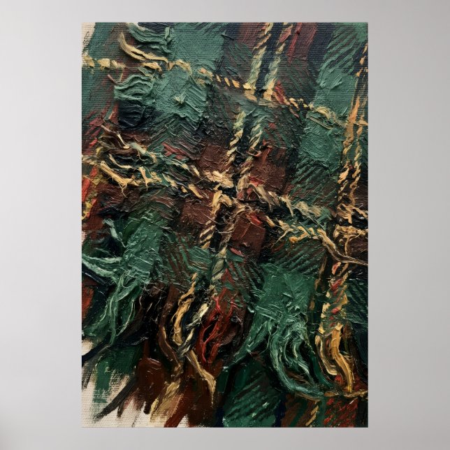 Abstract Expressionist Textured Oil Painting Poste Poster (Front)