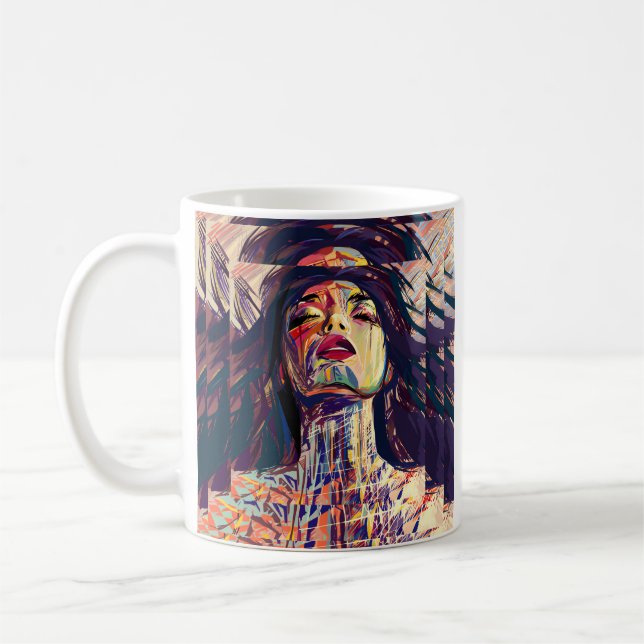 Abstract Expressive Woman Coffee Mug (Left)