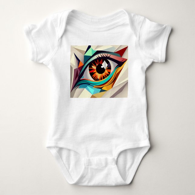 Abstract eye baby bodysuit (Front)