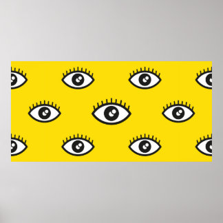 Abstract eye seamless pattern. Seamless eye backgr Poster