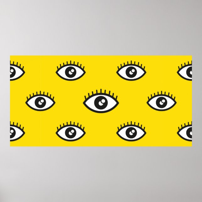 Abstract eye seamless pattern. Seamless eye backgr Poster (Front)