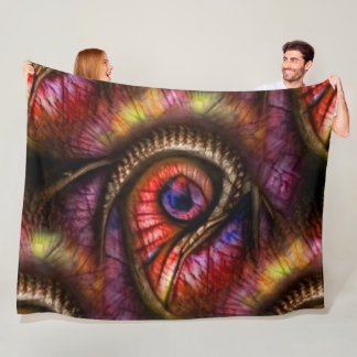 Abstract eyes in reds and purples fleece blanket