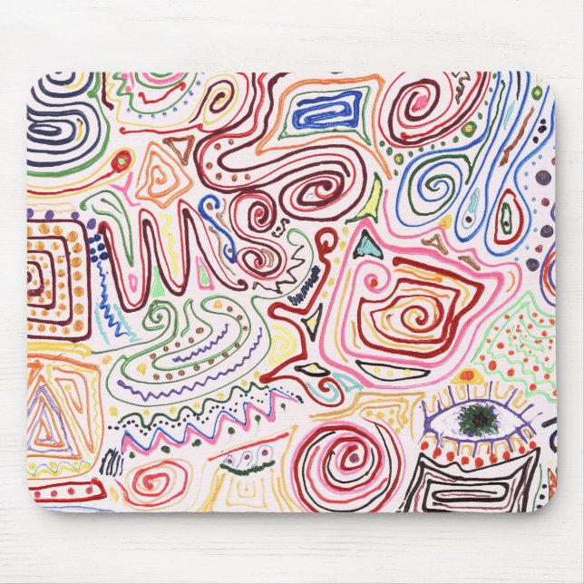 Abstract - Fabric Paint - Urban Society Mouse Pad (Front)