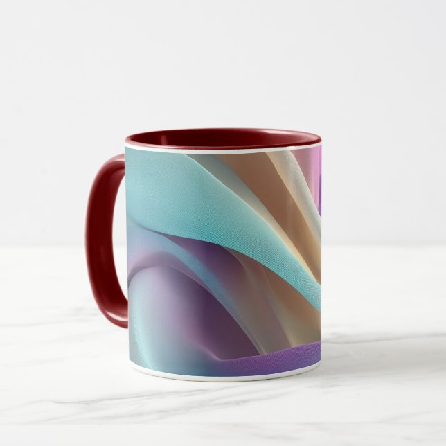 Abstract Fabric Texture in Pastel Tones Mug (Front Left)