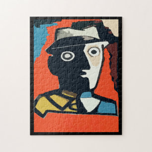 Abstract Face Art Deco Jigsaw Puzzle