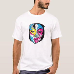 Abstract Face Art logo design T-Shirt
