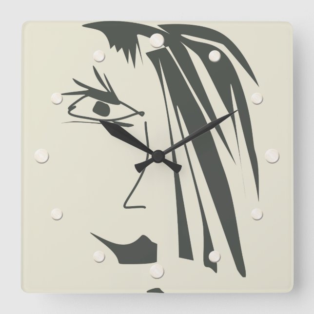 Abstract Face, Art. Square Wall Clock (Front)
