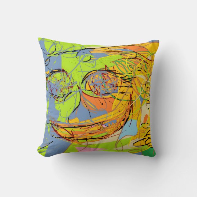 abstract face cheerful cushion (Front)