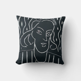 Abstract Face In Black Cushion