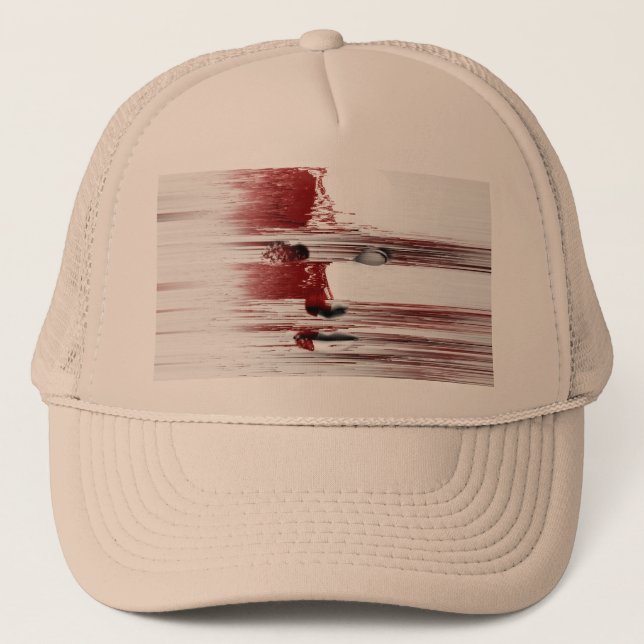 Abstract face in red trucker hat (Front)